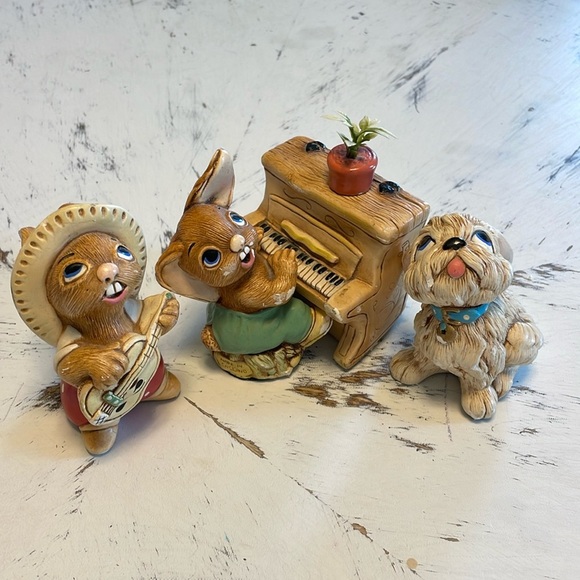 VINTAGE Pendelfin Bunny Set 5 Pieces - Picture 1 of 10